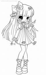 Fille Yampuff Kawaii Lineart Colorier Lire sketch template