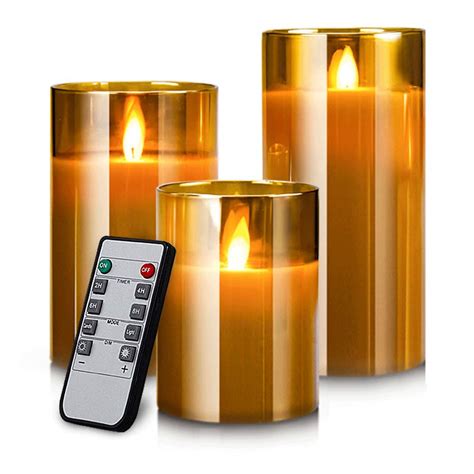 led flameless candles battery operated flickering candles pillar real wax moving flame electric