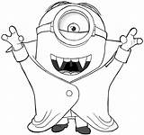 Minions Minion Halloween Coloring Stuart Pages Drawing Vampire Draw Drawings Color Movie Choose Board sketch template