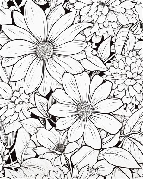 flower coloring pages  kids  adults  printables makenstitch
