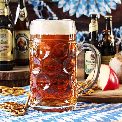 german beer stein glass  pint ltr