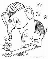 Coloring Pages Elephant Circus Color Animal Printable Elephants Dog Kids Sheets sketch template