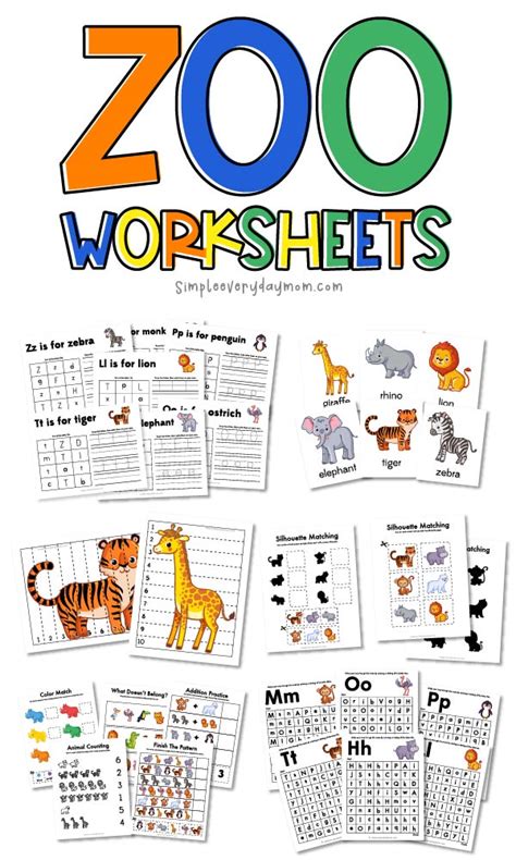 zoo animal worksheets  preschool