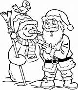 Coloring Pages Santa Snowman Claus Christmas Colouring Printable Choose Board Printables sketch template