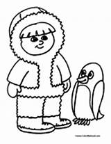 Eskimo Inuit sketch template