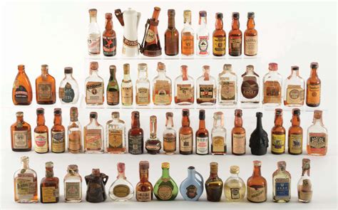 lot detail large lot  vintage miniature liquor bottles
