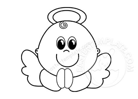 praying baby angel template easter template