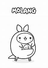 Molang Piu Coloring Pages Kolorowanki Kawaii Rabbit Cute Boomerang Freaking Lose Episode Much Where Their So sketch template