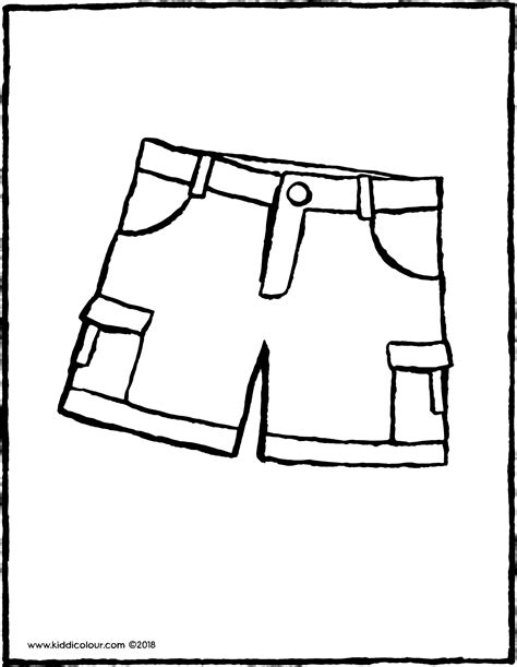 shorts coloring sheet coloring pages