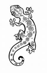 Gecko Drawing Gekko Template Tattoo Coloring Lizard Tribal Getdrawings Geco Patterns Silhouette Clip Visit sketch template
