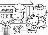 Pages Coloring Shopping Hello Kitty Print Getcolorings sketch template