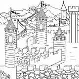 Colorir Castelo Castelos Clans Castles Camelot Children Science Poplembrancinhas sketch template