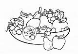 Fruit Coloring Bowl Fruits Pages Drawing Basket Kids Bowls Line Clipart Outline Clip Printable Getdrawings Preschool Big Library Choose Board sketch template
