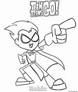 Titans Robin Teen Coloring Go Pages Printable Cartoon sketch template