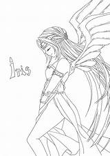 Goddess Anime Iris Coloring Pages Template Myth sketch template