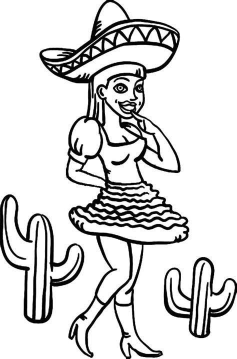 mexican girl coloring page coloring pages