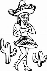 Mexican Coloring Pages Girl Dress Traditional Wear Color Girls Drawing Printable Getdrawings Luna sketch template