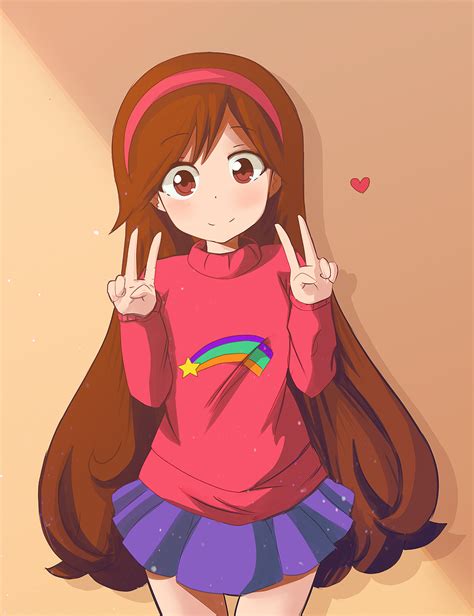 Mabel Pines Gravity Falls Highres Tagme 1girl Brown Hair Double V