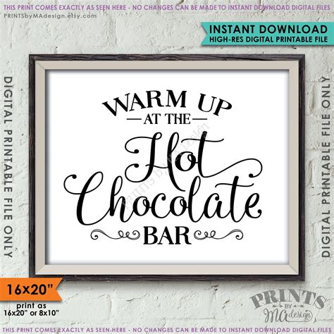 hot chocolate bar sign warm    hot chocolate bar holiday party