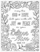 Coloring Printable Bible Pages Verse Romans God Hope Adult Christian Scripture Joy Colouring Sheets Verses Biblical Book Kids Color Winter sketch template