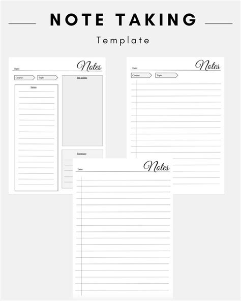 note  templates