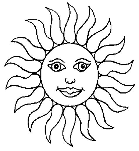 simple sun coloring weather kids coloring pages