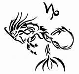 Capricorn Sagittarius Zodiak Sakashima Cliparts Tattoostime Aquarius Bintang Girly Maret Minggu Ramalan sketch template