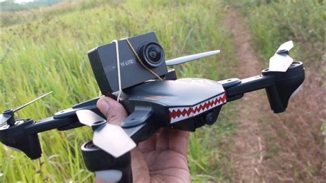 pembuktian drone visuo battle sharks angkat action camera youtube