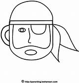 Pirate Coloring Face Simple Printable Color Easy Pirates Sheet Pages sketch template