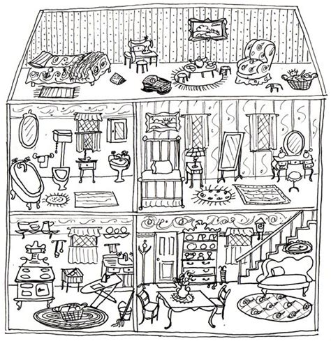 dollhouse coloring page coloring pages pinterest
