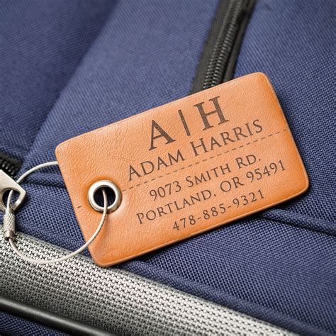 personalized custom leather luggage tags mens gifts travel wedding