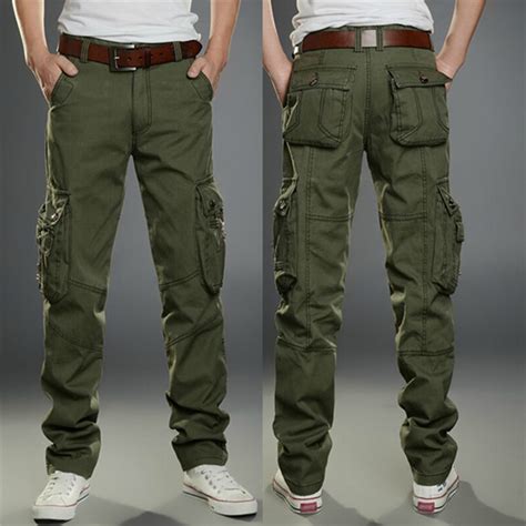 cool mens pants work fit pants army cargo trousers pocket combat slacks