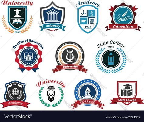 university academy  college emblems  logos vector image