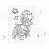 Coloring Puzzle Bear sketch template