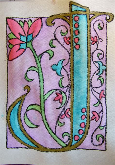 coloring pages  illuminated letters