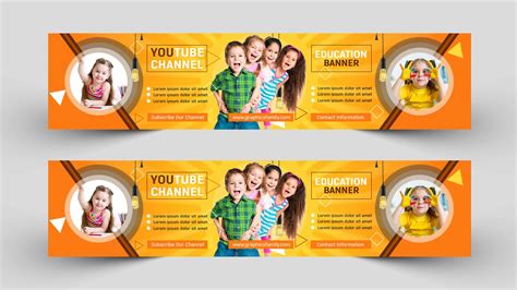 education kids youtube banner design  template graphicsfamily