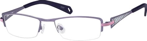purple stainless steel half rim frame 1435 zenni optical eyeglasses