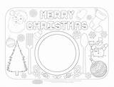 Placemat Placemats Kerst Coloriage Utensils Kerstmis Kidspartyworks Templates Getdrawings Jufbijtje sketch template