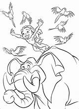 Tarzan Coloring Elephant Pages Disney Sheet Ii Kids Exciting sketch template