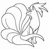 Ninetales Lineart Vulpix sketch template