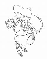 Ariel Sisters Coloring Pages Mermaid Little Disney Ariels Her sketch template