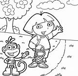 Dora Drawing Getdrawings Boots Coloring sketch template