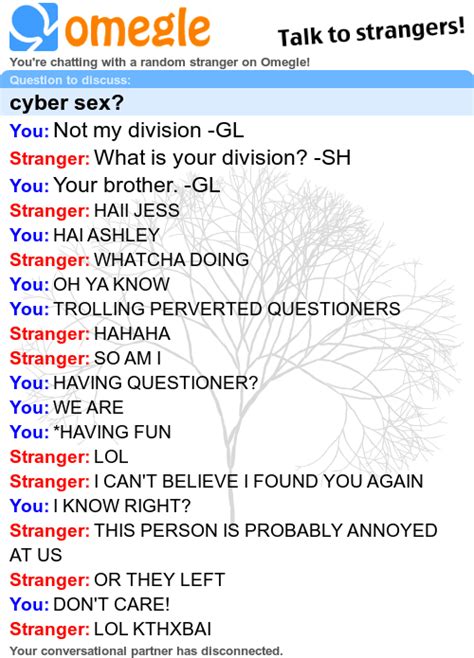 Cyber Sex Omegle Chat Log