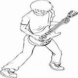 Boy Guitar Electric Coloring Pages Objects Surfnetkids sketch template