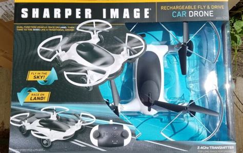 sharper image rechargeable fly drive car drone white ghz long
