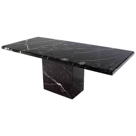 single pedestal black marble top dining table  stdibs