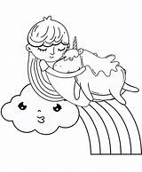 Unicorn Girl Sleeping Coloring Pages Printable Categories sketch template