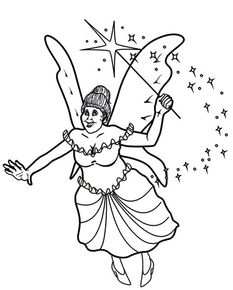 fairy tale coloring page fairy godmother  wand