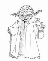 Yoda Coloring Pages Master Getcolorings Printable Wars Star sketch template
