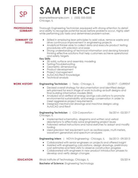professional engineering resume examples livecareer